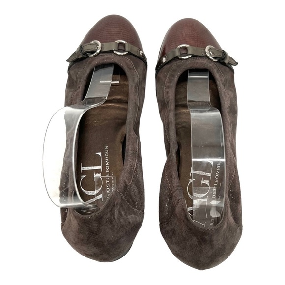 AGL Attilio Giusti Leombruni Brown Leather Cap Toe Flats Women’s 38 - Picture 8 of 13